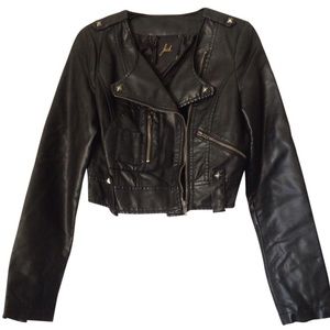 Jack by BB Dakota Black Vegan Leather Crop Jacket